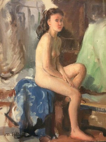 EHLINGER Maurice (1896-1981) Nu assis

Huile sur toile, signée en bas à gauche,
...