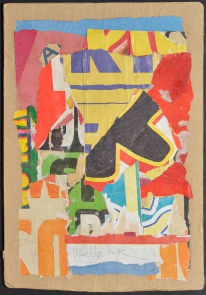 AESCHBACHER Arthur, né en 1923 Sans titre

Collage d'affiches lacérées sur carton,...