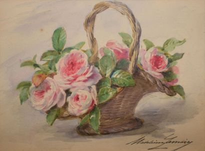LEMAIRE Madeleine, 1845-1928 Corbeilles de roses

Deux aquarelles (une avec rousseurs...