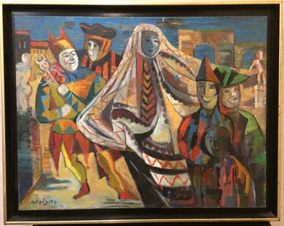 MEREDIEU Jean (XXe siècle) Carnaval

Huile sur toile, signée en bas à gauche,

5...