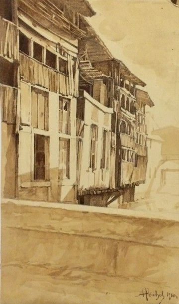 POCHET Antoine (XXe siècle) Villefranche sur Saone, 1910

2 lavis, signés et datés,

18x14;...