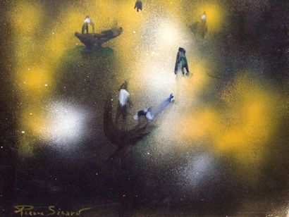 SICARD Pierre (1900-1981) Gondoles la nuit

Huile sur toile, signée en bas à gauche,...