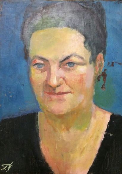 SICARD Pierre (1900-1981) Portrait de femme sur fond bleu

Huile sur toile, monogrammée...