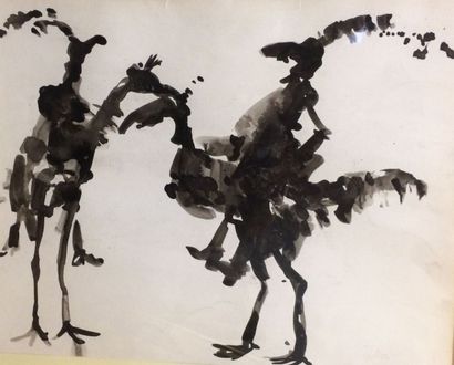TETSU (1913-2008) Les autruches

Encre sur papier, signé en bas à droite,

47x60cm...