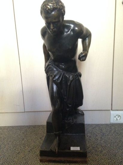 VELA Vincenzo, attribué à Spartacus, 

bronze à patine noire (usures), socle en bois,...