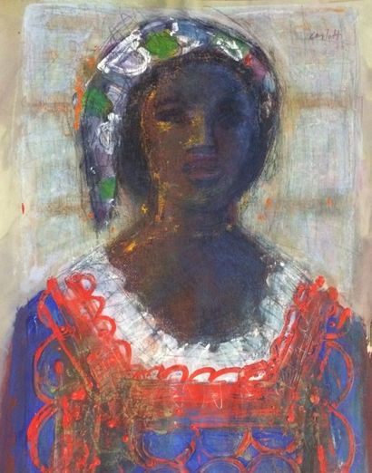 CARLOTTI Jean Albert (1909-2003) Femme au turban

Technique mixte sur papier, signé...