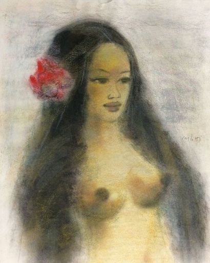 CARLOTTI Jean Albert (1909-2003) Brune aux seins nus

Pastel, signé à droite vers...
