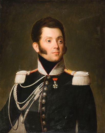 ECOLE FRANCAISE Premier quart du XIXe siècle Portrait d'un Lieutenant - colonel de...