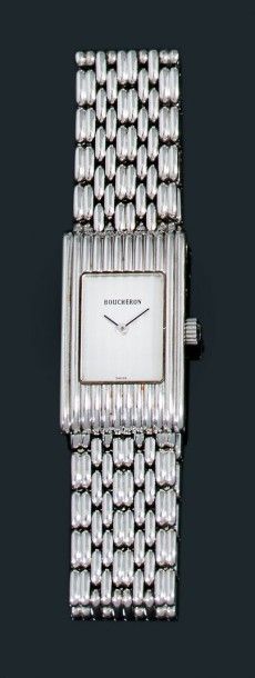 null Montre bracelet de dame en acier. Mouvement quartz.
Modèle «Reflet», signé «Boucheron»...