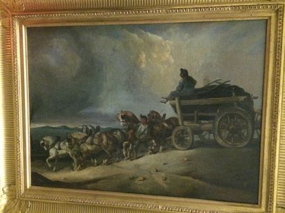 null ECOLE XIXe SIECLE, d'après Géricault

Attelage

Huile sur toile, porte une signature...