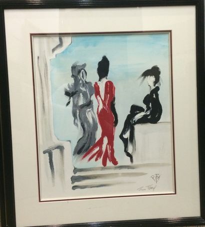 null FAREL Pierre (né en 1957)

Trois femmes 

Gouache. signée et annotée PIFA en...