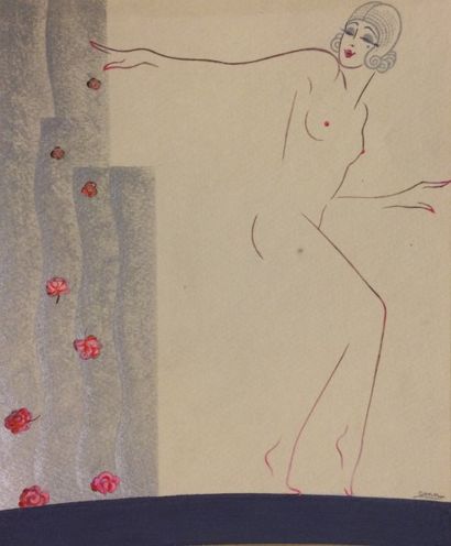 null GENN (XXe siècle)

Femme, circa, 1925

Gouache, signée en bas à droite, 

19...