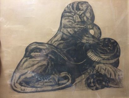 null JOUVE Paul (1878-1973)

Panthère au serpent

Gravure, signée en bas à droite,...