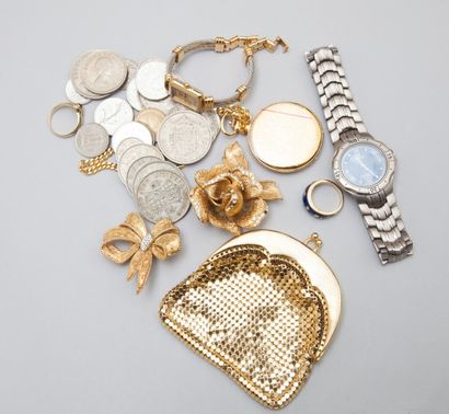 null Lot de bijoux fantaisie:

Bourse, broches, 2 bagues, montre de gousset et chaîne,...