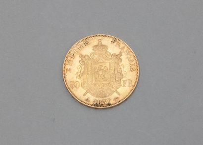 null Une pièce en or 50 Fr "Napoléon III" (1857 A)