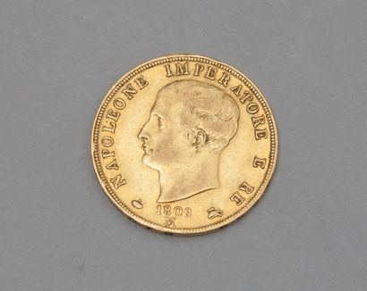 null Une pièce en or 40 lire "Napoleone Imperatore" (1809 M)