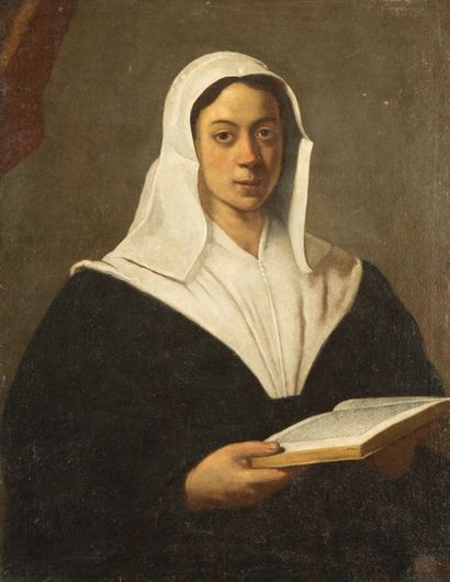 École Française du XVIIe siècle 



Portrait en buste de religieuse un livre dans...