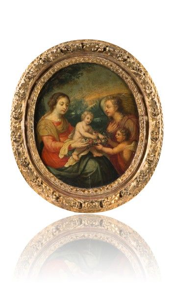 ECOLE FRANCAISE dernier tiers du XVIIe siècle 

La Vierge et l'enfant Jésus avec...