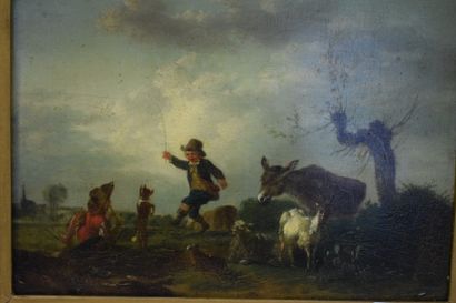 DEMARNE Jean - Louis 

1754 - 1829



Deux petits pâtres gardant un âne et des chèvres...
