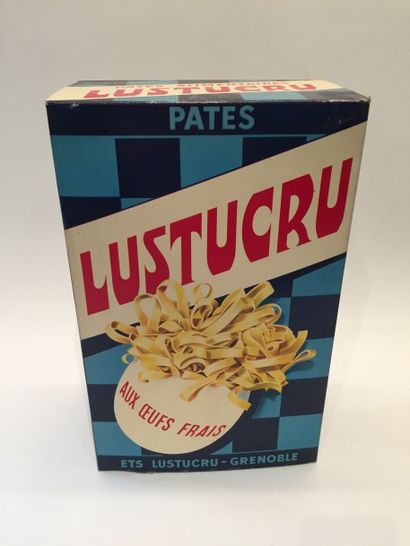 null Etablissement Lustucru Grenoble, boîte de pâtes factice de magasin en carton...