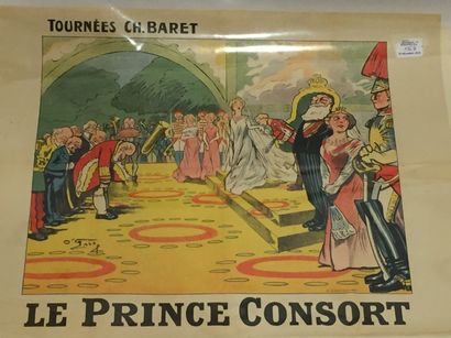 null Affiche lithographique pour les tournées Charles Baret " Le Prince Consort "....