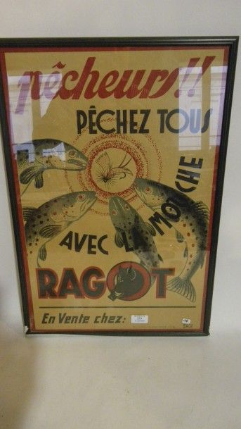 null Belle et rare affiche encadrée Ragot. 420 x 620 mm 