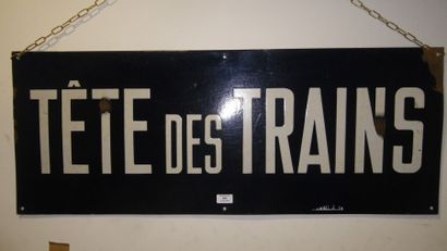 null [SNCF] 

" Tête des trains " plaque émaillée lettrage blanc sur fond bleu. 4...