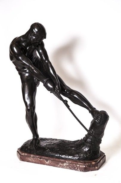 null MATTON Arsène, 1873-1953

Homme tirant sur une corde

Bronze sur socle en marbre...