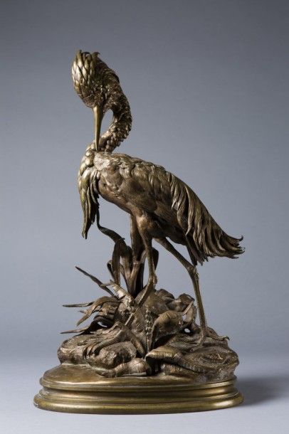 null MOIGNIEZ Jules, 1835-1894, 

Héron

Bronze à patine dorée (petits accidents,...