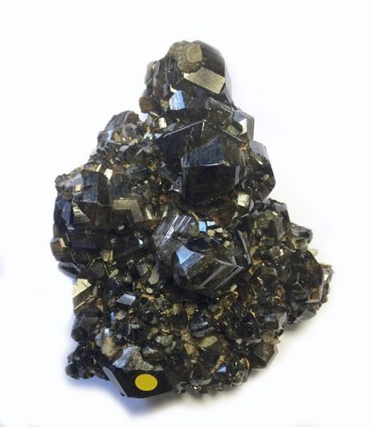 null Imposant bloc de CASSITERITE de la mine de Viloco, Bolivie (2013): cristaux...