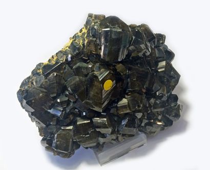 null Imposante plaque de CASSITERITE (17 x 13 x 7 cm) de Viloco, Bolivie: cristaux...