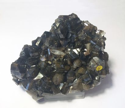 null Belle plaque de CASSITERITE (14 x 11 x 4 cm) de Viloco, Bolivie, à cristaux...