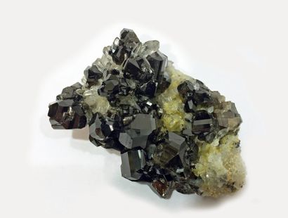 null Lot de trois très jolies CASSITERITES de Viloco, Bolivie: 13 cm (trois cristaux...