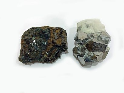 null Lot de trois minéraux peu courants du Maroc: joli petit groupe de cristaux (6...