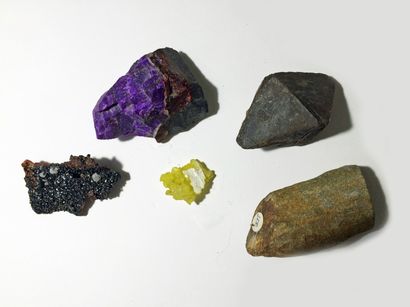 null Lot de cinq minéraux peu courants d'Afrique du Sud et du Rwanda: GODEFROYITE...