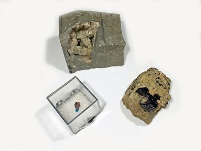null Systématique du Québec (3 pièces): cristaux de WELOGANITE jusqu'à 25 mm dans...