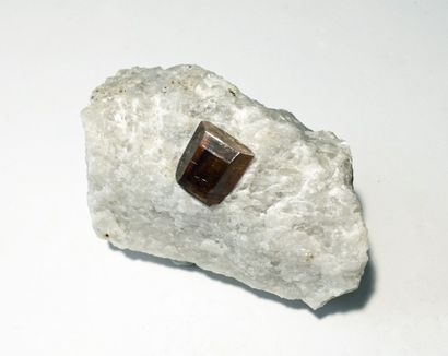 null Extraordinaire petit cristal isolé gemme doré de PHLOGOPITE (mica) sur gangue,...