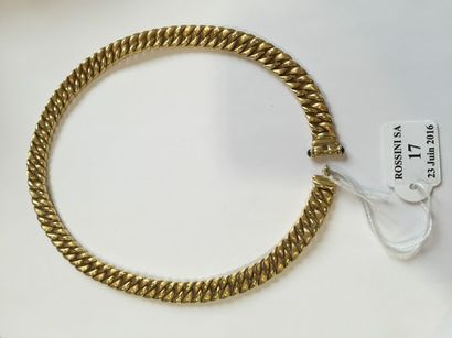 null Chaine en or jaune 18K (750) à maille gourmette unie ou brossée, le fermoir...