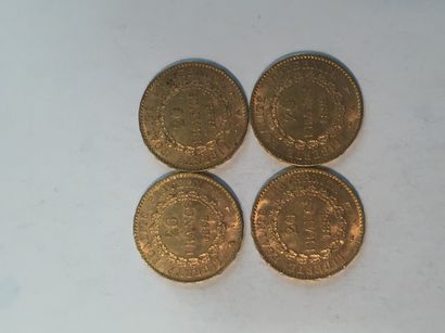 null 4 pièces 20 Francs or "Génie, IIIème République" (1898)