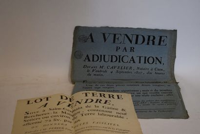 null 5x35 c[Normandie]. [Caen]. Placard " A vendre par adjudication devant maître...