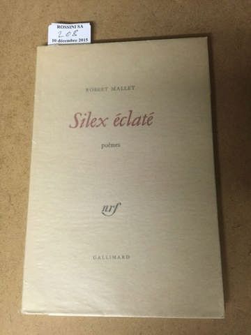 MALLET (Robert). Silex éclaté. Poèmes. Paris, NRF, Gallimard, [1976]. In-8, broché,...