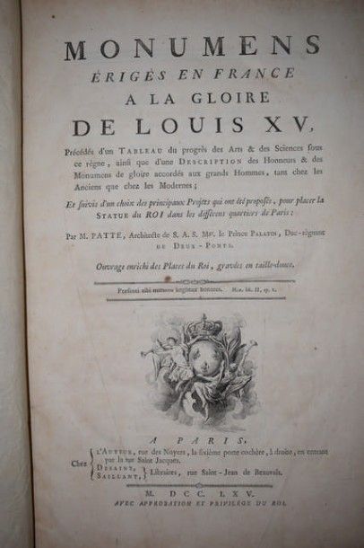null PATTE (Pierre). Monuments érigés en France à la gloire de Louis XV. Paris, l'auteur,...