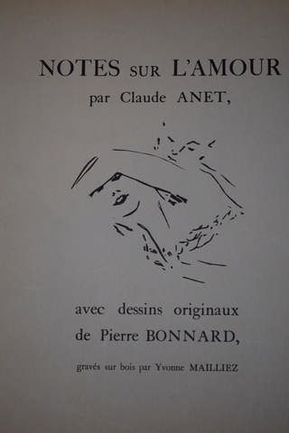 null ANET (Claude). Notes sur l'amour. Paris, G. Crès, 1922. In-4, cartonnage de...
