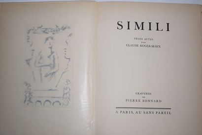 null ROGER-MARX (Claude). Simili. Trois actes. Paris, Au sans pareil, 1930. In-8,...