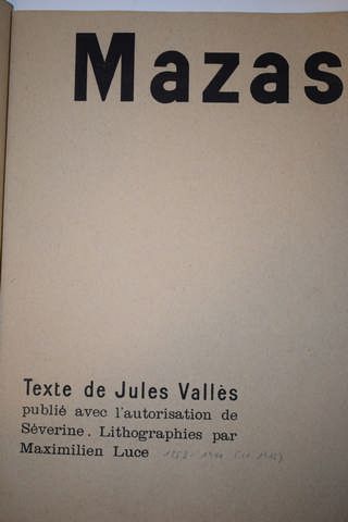 null VALLÈS (Jules) et LUCE (Maximilien)

Mazas. Texte de Jules Vallès, publié avec...