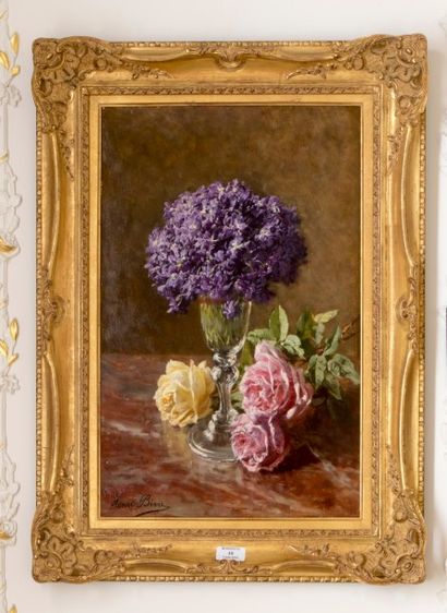 null BIVA Henri,


Bouquet de violettes,


Huile sur panneau, signé en bas à gauche,


54...