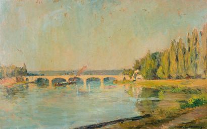 LEBOURG Albert, 1849-1928, 

Le pont

Huile...