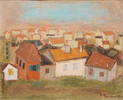 null PACANOWSKA Felicia, 1907-2002, 

Bagnolet, les toîts, 1947

Huile sur panneau...