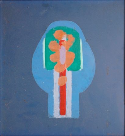 null BELLEGARDE Claude, né en 1927, 

Sans titre fond bleu

Peinture sur carton (salissures),...
