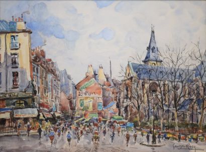 null ROSE Georges, 1895-1951, 

Église et place Saint Médard, Paris

Aquarelle, signée...